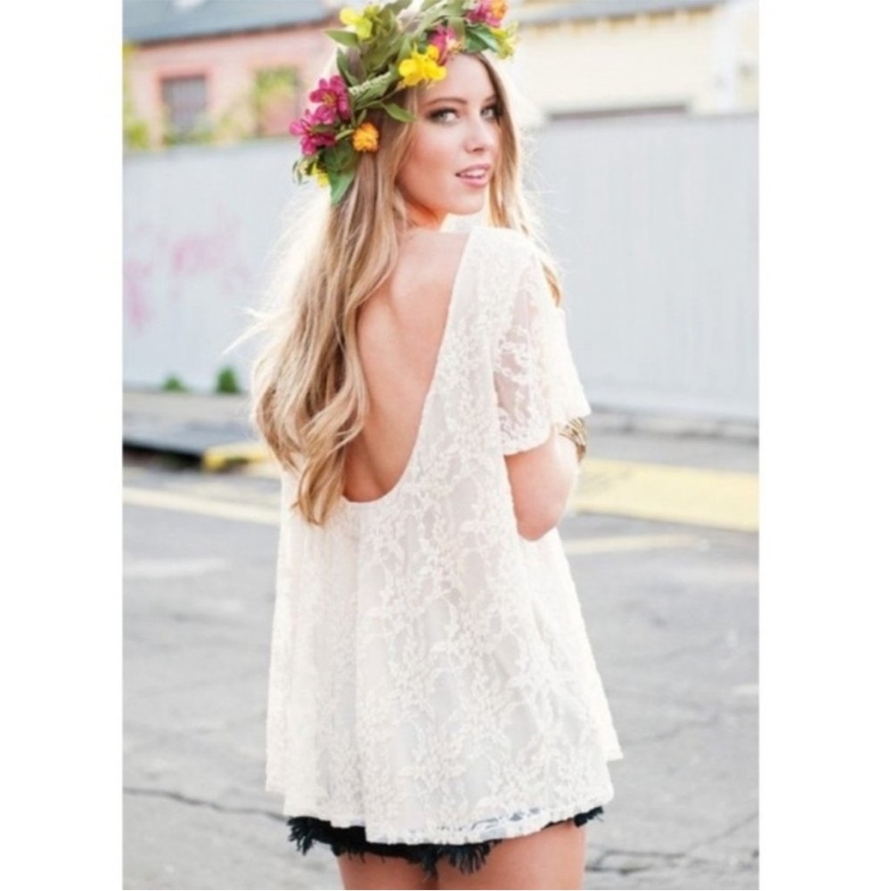Show Me Your Mumu Camden Scoop Back Lace Top